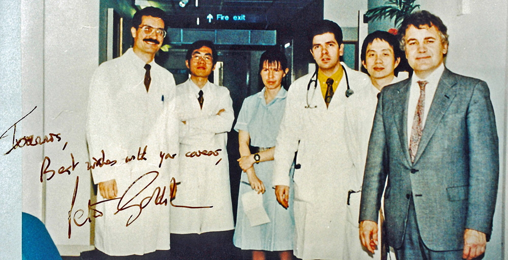 I.C. Papachristos, P. Goldstraw & G. Ladas at the Royal Brompton in 1995